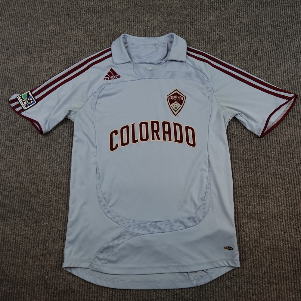 Colorado Rapids Jersey Mens Small Blue MLS Soccer Adidas Clima365 Polo Shirt